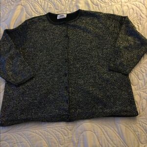 Metallic sweater XL black, silver, vintage, bling
